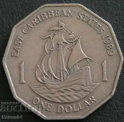 1 dolar american 1989, statele din Caraibe de Est