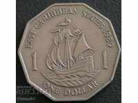 1 долар 1989, Източно Карибски Щати