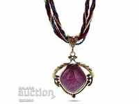 Necklace, pendant, Bohemian style necklace, purple