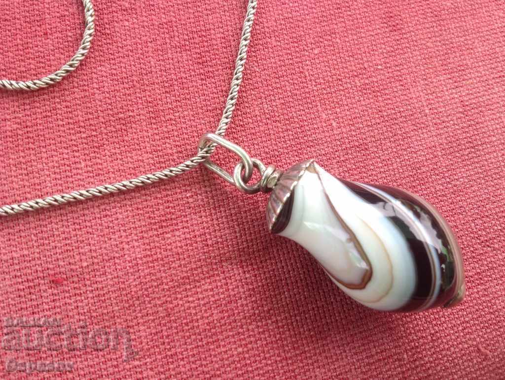 Ancient Silver Pendant Necklace from Natural AHAT