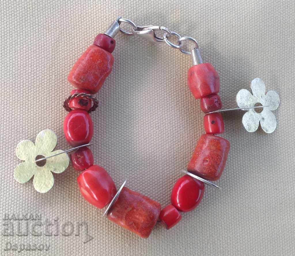 Markova Silver Bracelet Iosif with Red Coral