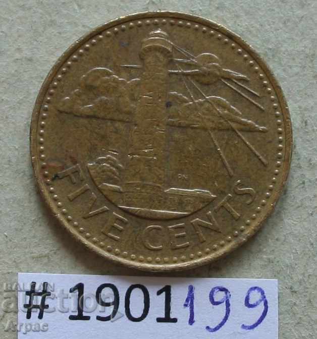 5 centi 2002 Barbados