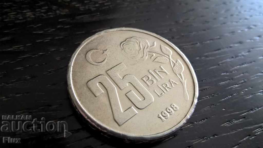 Coin - Turkey - 25,000 pounds 1998