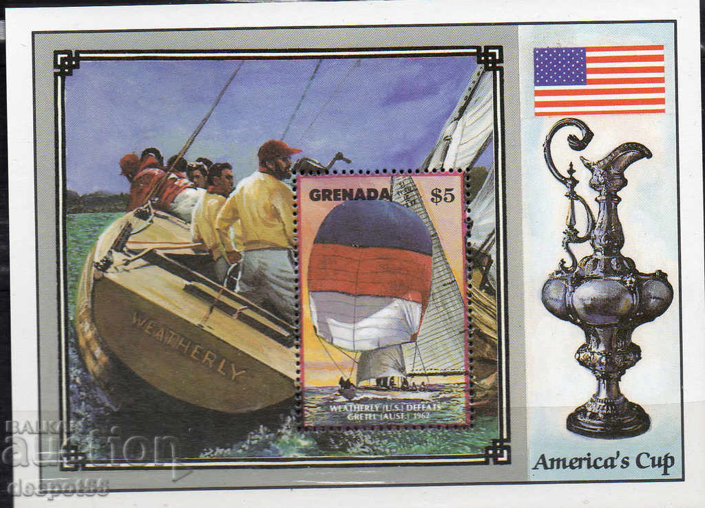 1987. Гренада. Шампионат с яхти за Американската купа. Блок.