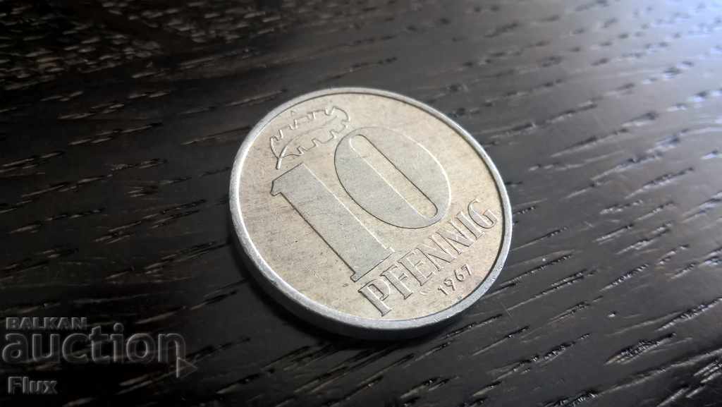 Монета - Германия - 10 пфенига | 1967г.; серия А