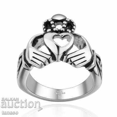Ανοξείδωτο δαχτυλίδι, καρδιά - 5 Ανοξείδωτο δαχτυλίδι, καρδιά - 5