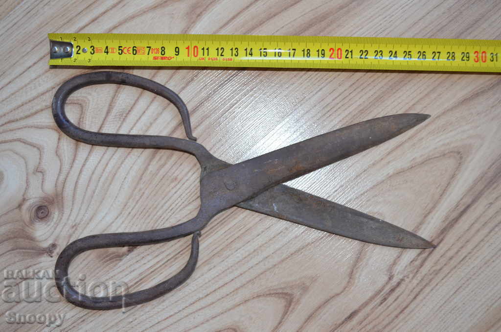 Old hand forged scissors with price 30.00 BGN | € 15.34