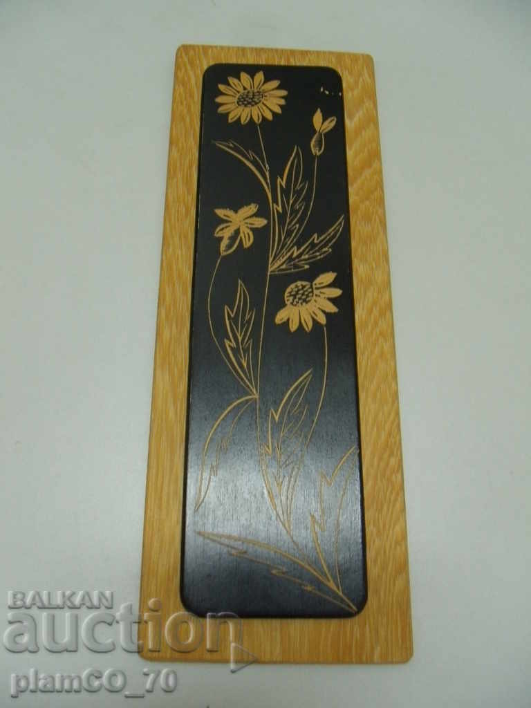 No * 1845 old wooden panel with carved ornaments