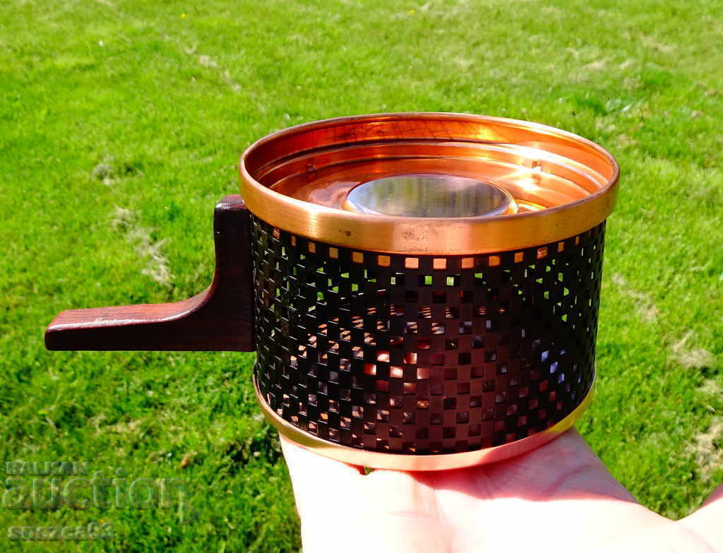 Χάλκινο μαγκάλι για θέρμανση, κηροπήγιο, απωθητικό. - 5