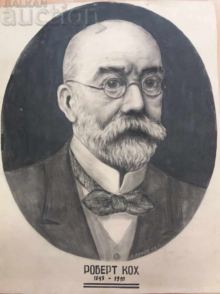 Petar Lichev 1956.Portrait of Robert Koch