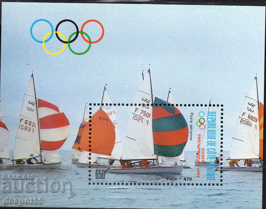 1987. Côte d'Ivoire. Jocurile Olimpice - Seoul, Coreea de Sud. Block.