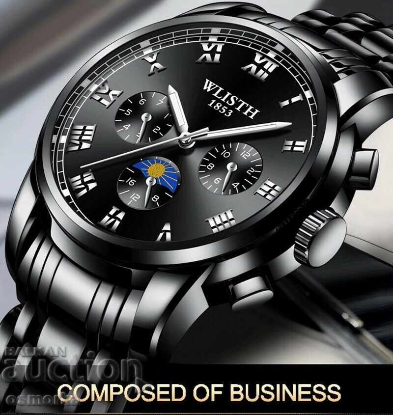 Аукцион Нов Wlisth часовник метален корпус и верижка ланец 1 черен Аукцион Нов Wlisth часовник метален корпус и верижка ланец 1 черен