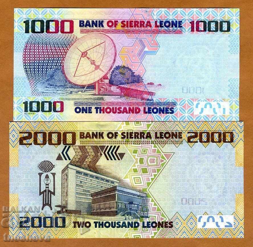 SET Sierra Leone, 1000, 2000 Leones, 2010, P-30-31 UNC with price 18.00 BGN | € 9.20 SET Sierra Leone, 1000, 2000 Leones, 2010, P-30-31 UNC with price 18.00 BGN | € 9.20