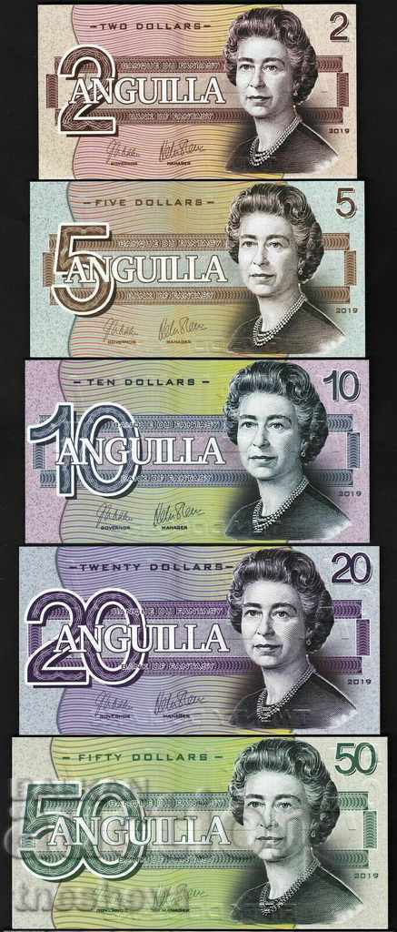 Set, Anguilla 2-5-10-20-50 USD 2019 Private Edition with price 28.00 BGN | € 14.32 Set, Anguilla 2-5-10-20-50 USD 2019 Private Edition with price 28.00 BGN | € 14.32