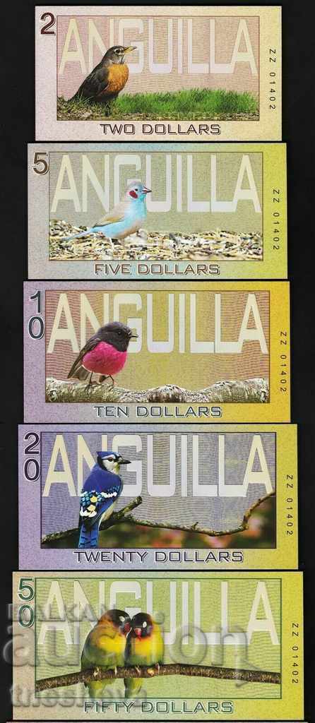 Set, Anguilla 2-5-10-20-50 USD 2019 Ediție privată