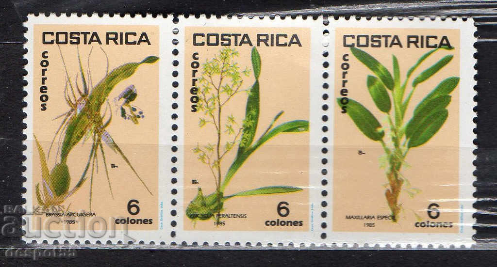 1985. Costa Rica. Orchids. Strip.