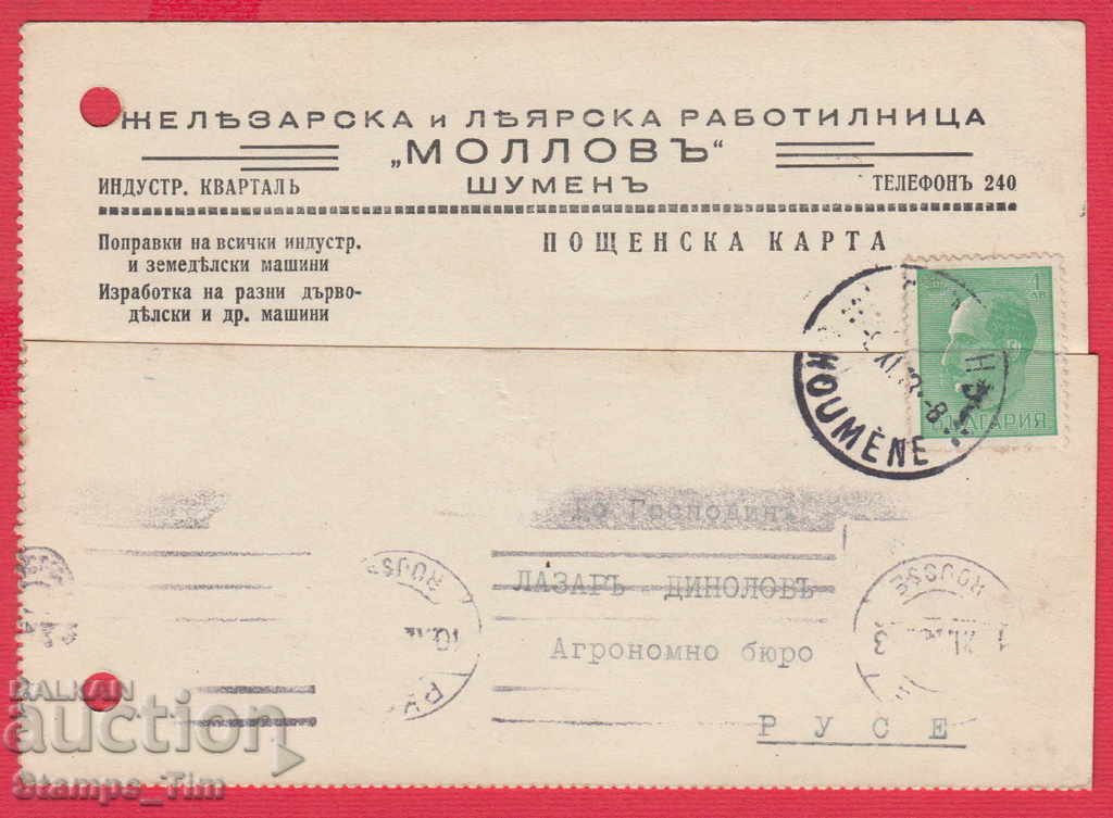 241201  / 1943 ШУМЕН - ЖЕЛЕЗАРСКА И ЛЕЯРСКА РАБОТИЛНИЦА МОЛЛ