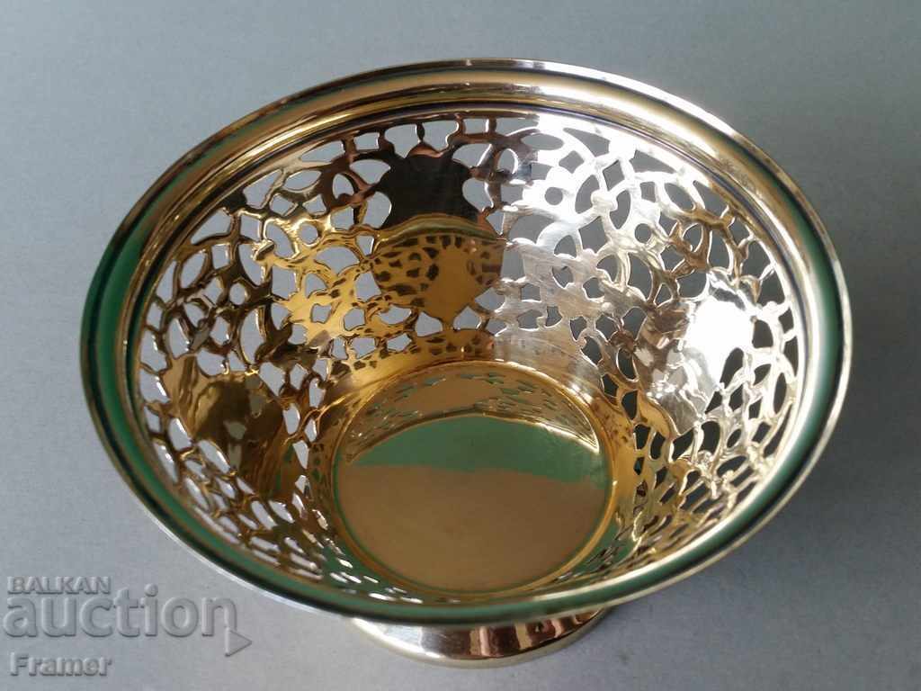 Old Russian gilded and niello silver fruit bowl with price 800.00 BGN | € 409.03
