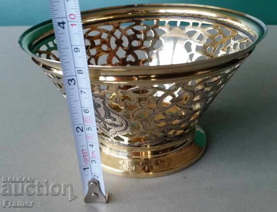 Old Russian gilded and niello silver fruit bowl - 6