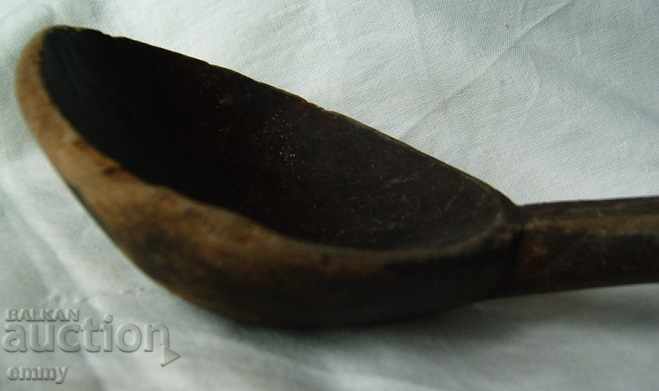 Auction Old authentic wooden spoon ladle 31 cm Auction Old authentic wooden spoon ladle 31 cm