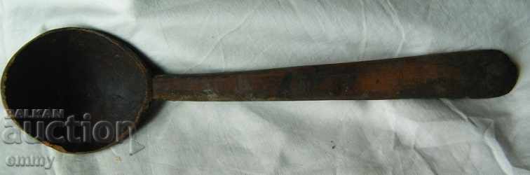 Vechea boață autentică de linguriță de lemn de 31 cm