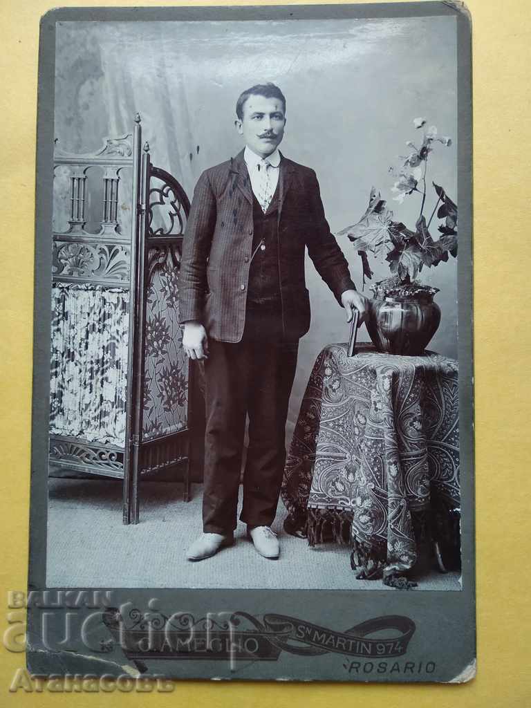 Photo CDV Card G. Ameglio Rosario 1906 Kr. Angelov