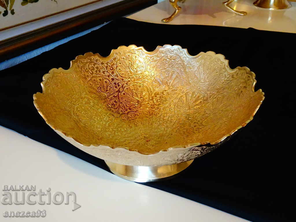 Bronze fruit bowl, salad bowl with peacocks, 780 gr - 5 Bronze fruit bowl, salad bowl with peacocks, 780 gr - 5