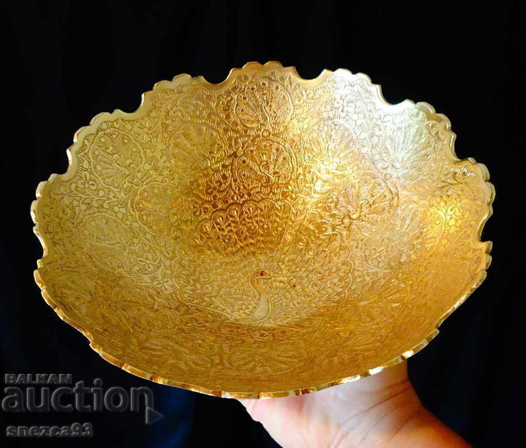 Bronze fruit bowl, salad bowl with peacocks, 780 gr - 7 Bronze fruit bowl, salad bowl with peacocks, 780 gr - 7