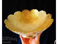 Fructieră bronz, salatieră cu păuni, 780 gr