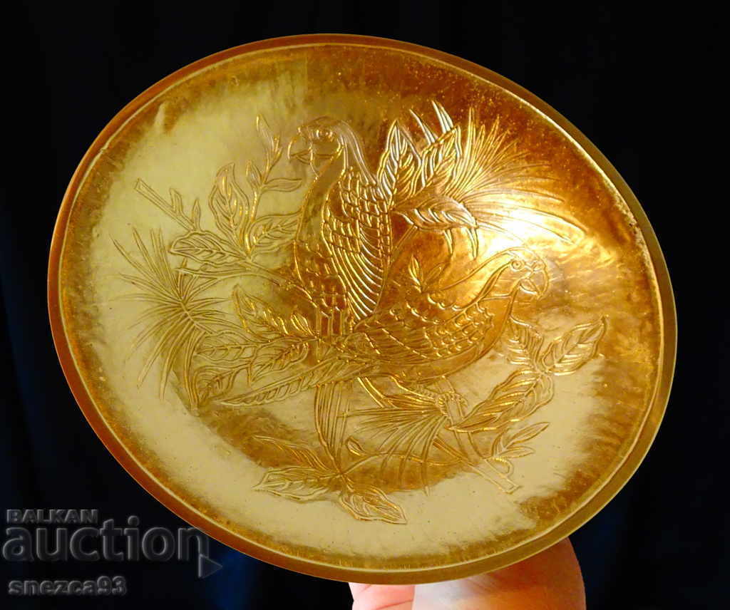 Tall bronze fruit bowl with parrots 430 g - 6 Tall bronze fruit bowl with parrots 430 g - 6