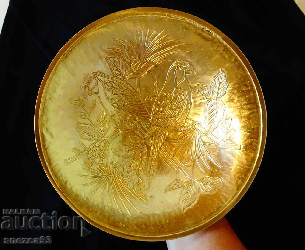 Tall bronze fruit bowl with parrots 430 g - 7 Tall bronze fruit bowl with parrots 430 g - 7