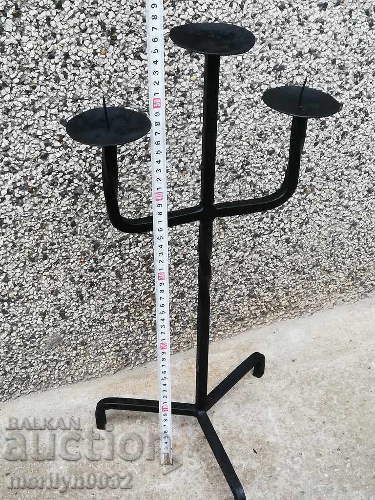 Old forged candlestick, candle, wrought iron candelabra with price 48.00 BGN | € 24.54 Old forged candlestick, candle, wrought iron candelabra with price 48.00 BGN | € 24.54
