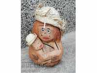 Mother and child monkey souvenir made of coconut