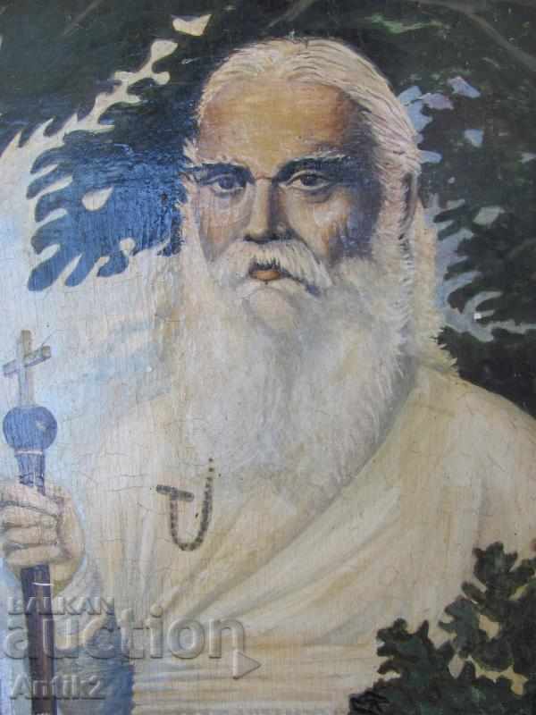 Auction Old original painting of St. Seraphim. Rare Auction Old original painting of St. Seraphim. Rare