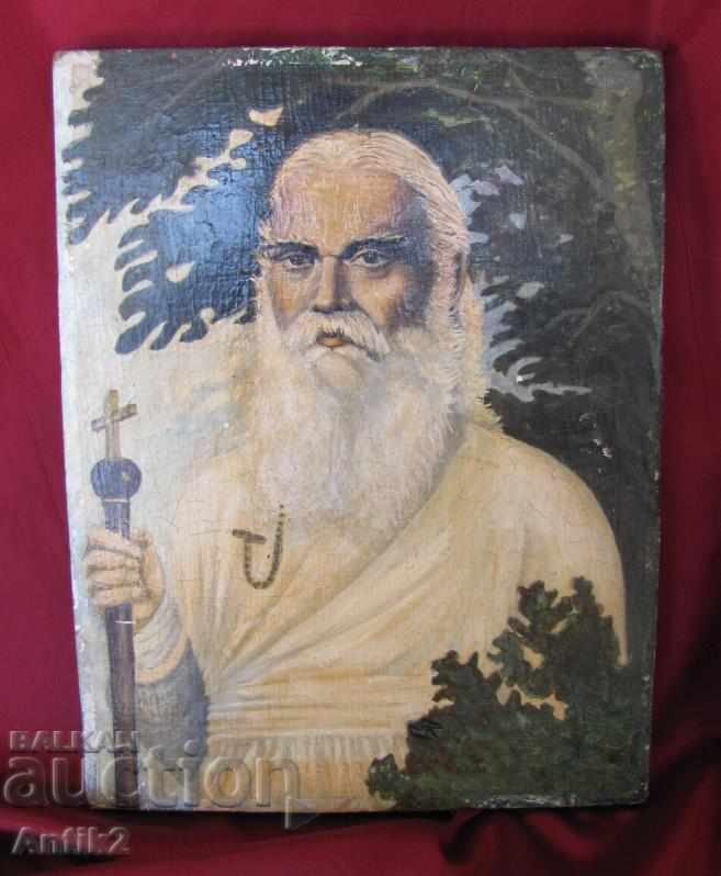 Pictură originală veche a Sfântului Serafim. Rar