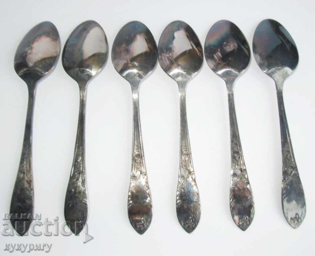Set of beautiful 6 spoons of silver melchior silver - 6
