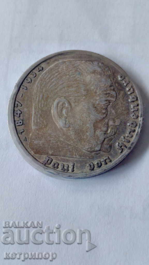 5 marks Germany 1936 A silver. with price 46.00 BGN | € 23.52