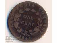 Стрейтс сетлементс 1 цент 1845 година