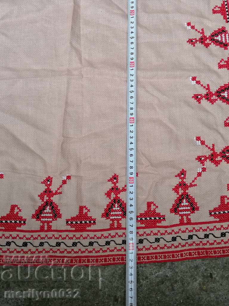 Auction  Old embroidered cardboard, tablecloth, millet, Bulgarian embroidery