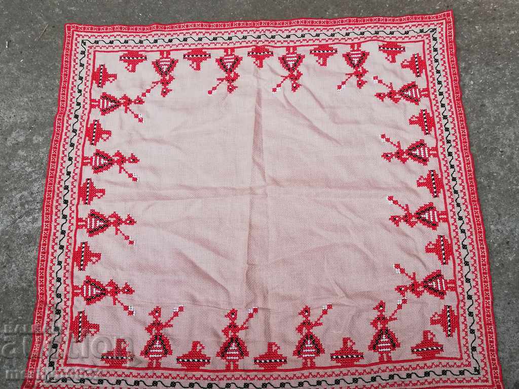 Old embroidered cardboard, tablecloth, millet, Bulgarian embroidery - 5