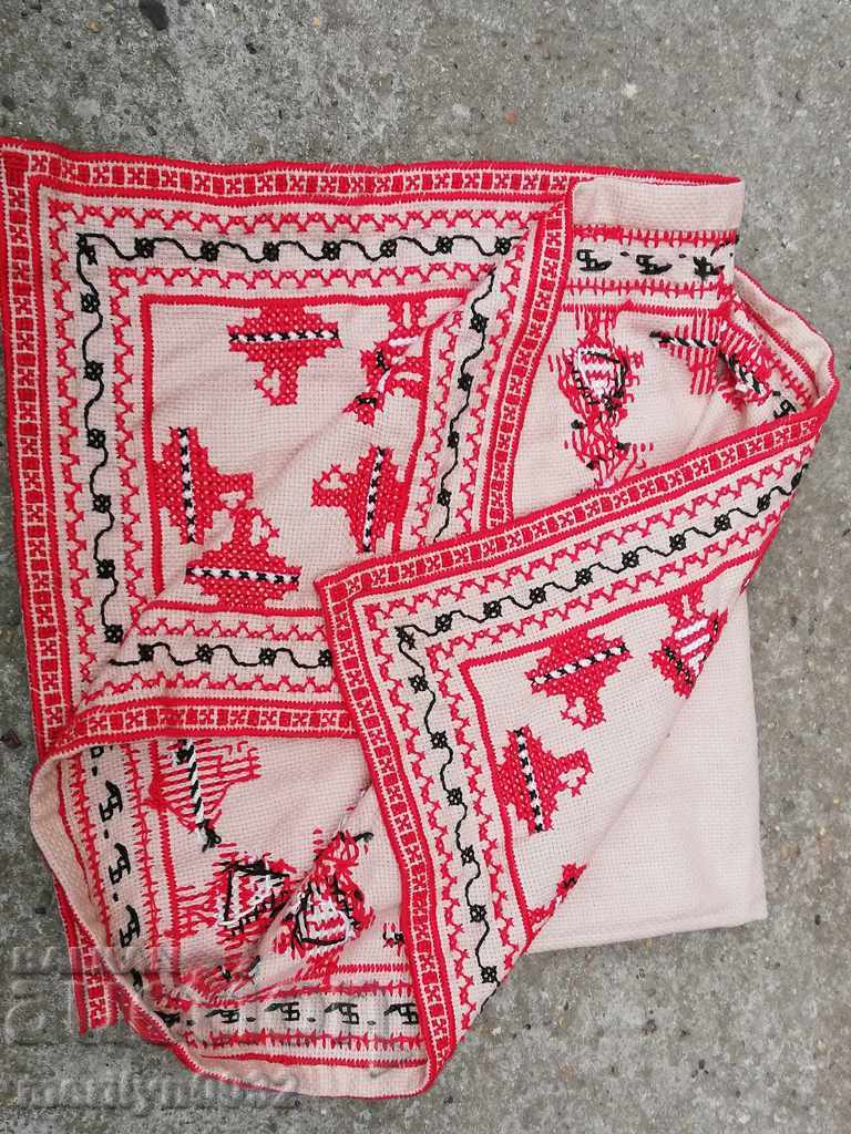 Old embroidered cardboard, tablecloth, millet, Bulgarian embroidery - 7