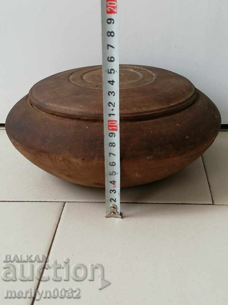 Παλιά ξύλινα μπολ, Saha ξύλινο μπολ με καπάκι, ξύλινα - 6