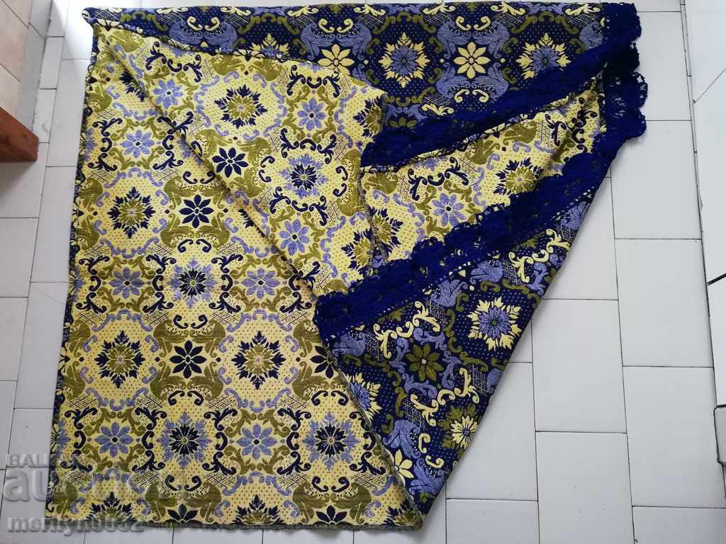 Παλιά μπλε διπλής όψης κουβέρτα κάλυμμα πολύχρωμο χαλί με τιμή 99.00 BGN | € 50.62 Παλιά μπλε διπλής όψης κουβέρτα κάλυμμα πολύχρωμο χαλί με τιμή 99.00 BGN | € 50.62