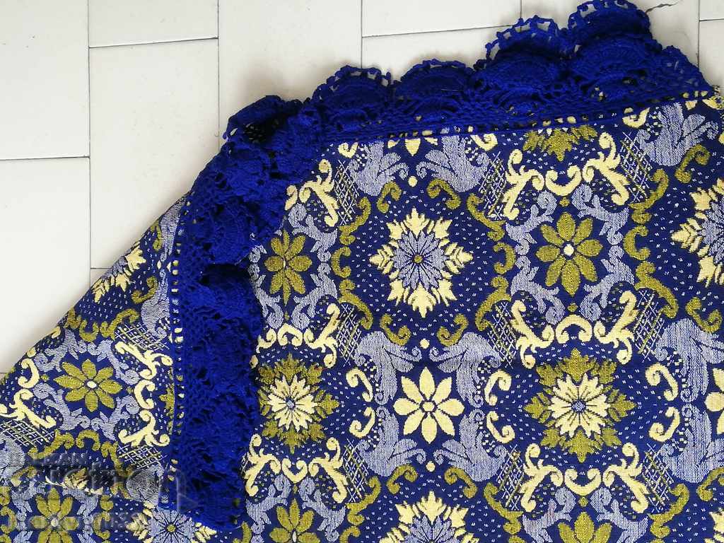 Δημοπρασία Παλιά μπλε διπλής όψης κουβέρτα κάλυμμα πολύχρωμο χαλί Δημοπρασία Παλιά μπλε διπλής όψης κουβέρτα κάλυμμα πολύχρωμο χαλί