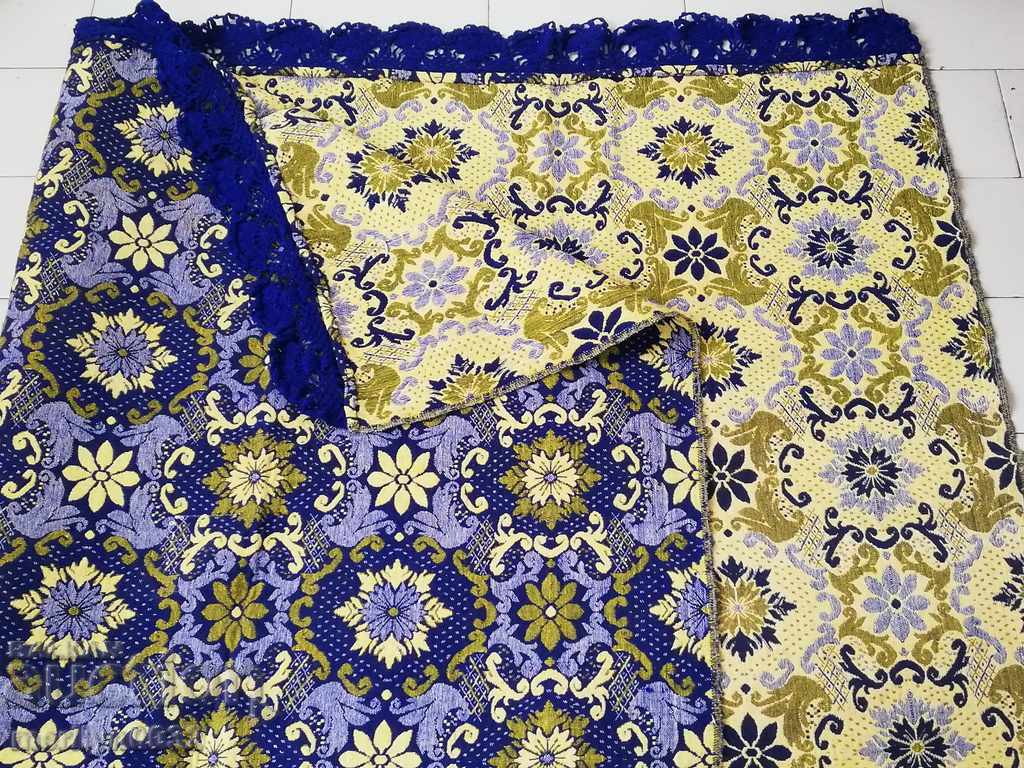 Παλιά μπλε διπλής όψης κουβέρτα κάλυμμα πολύχρωμο χαλί Παλιά μπλε διπλής όψης κουβέρτα κάλυμμα πολύχρωμο χαλί