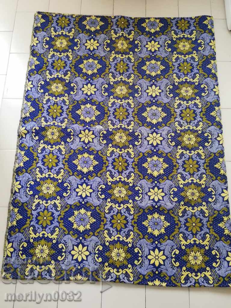 Old blue double-sided Overlay cover carpet stained