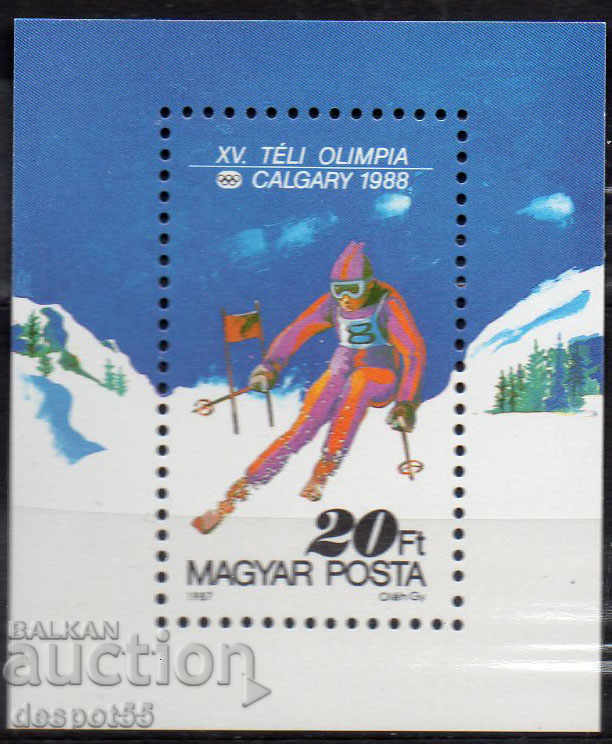 1987. Ungaria. Jocurile Olimpice, Calgary - Canada. Block.