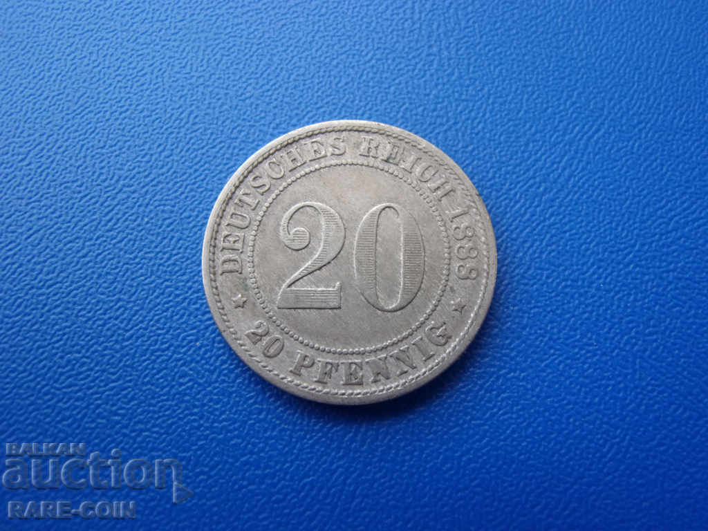 II (135) Germania 20 Pennig 1888 D Stemă mică