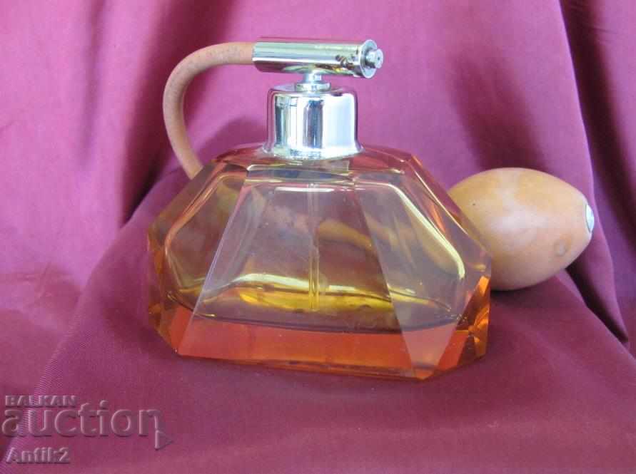 Delivery of The 30 Art Deco Amber Crystal Glass Perfume Bottle Delivery of The 30 Art Deco Amber Crystal Glass Perfume Bottle