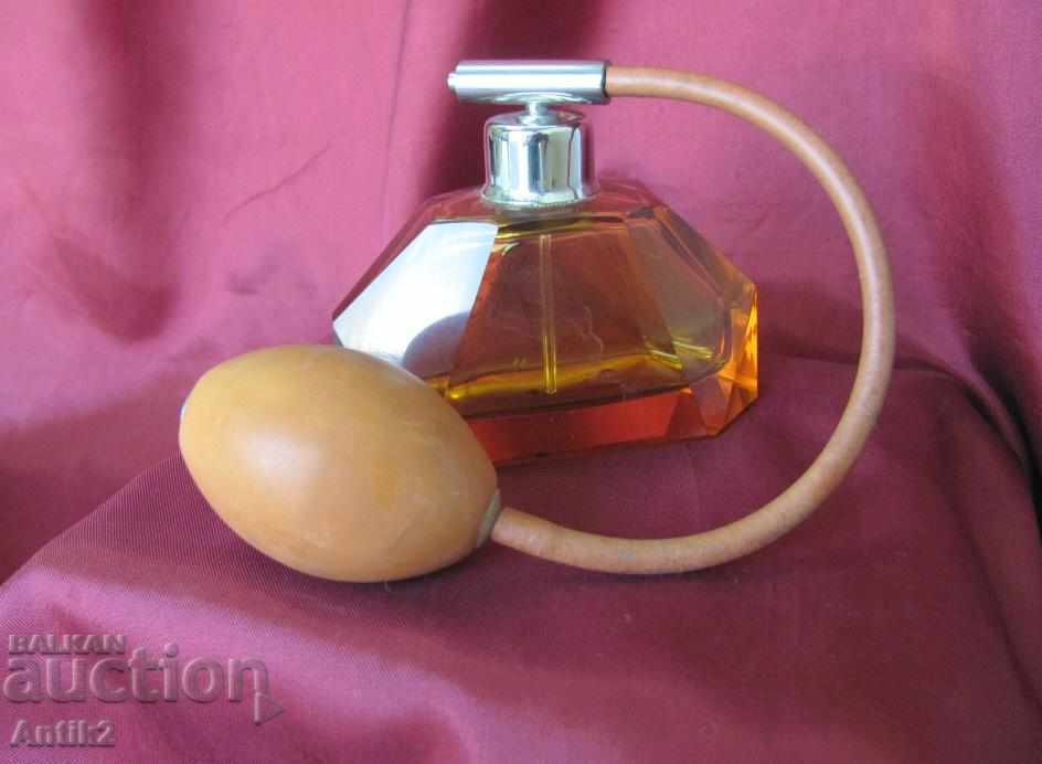 The 30 Art Deco Amber Crystal Glass Perfume Bottle